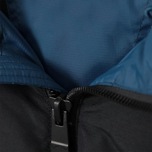 <b>Men's</b> Blue Puffer <b>Jacket</b> With <b>Black</b> Shoulder Panel Stand Collar Windproof Down Filled Casual Winter Wear Regular Fit - Product Image 6