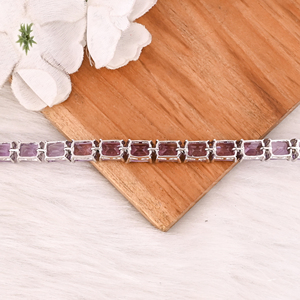 Luxury Purple <b>Amethyst</b> Tennis <b>Bracelet</b> Handmade 925 Silver Unisex Jewelry for Wedding Party Gift - Product Image 4