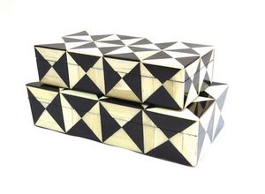 <b>Stackable</b> Rectangular Wood Storage Boxe Black White Resin Minimalist Design Jewelry <b>Box</b> for Bedroom Decorative Organizer - Product Image 3