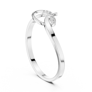 Anillo de oro macizo de 14k para mujer con diamante de corte redondo minimalista de diseño único en forma de espiga, ideal para regalo, compromiso, aniversario, boda. - Product Image 5
