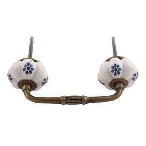 Manija de armario a granel, cerámica hecha a mano, blanco, azul, diseño Floral, venta al por mayor, tocador, lote, cajón Vintage, tirador de puerta de armario - Product Image 6