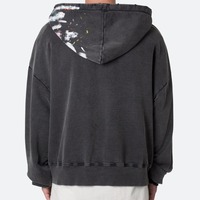 Sweat-shirt à capuche oversize pour homme, imprimé éclaboussures de peinture, streetwear, pull en coton tricoté, avec logo frontal et poche