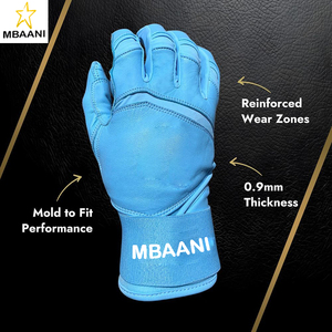 ถุงมือตีเบสบอลคุณภาพระดับมืออาชีพ หนา 0.9 มม. หนังคาเบรตต้าพรีเมียม พร้อมคุณสมบัติการกระชับมืออย่างดีเยี่ยม ถุงมือเบสบอลแบบข้อมือยาว - Product Image 3