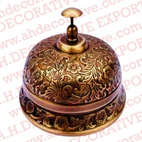 Vintage professionele messing elegante tempelbel gong met slinger op tafelstandaard metalen bureaubel voor restaurant/kantoor/schoolgebruik