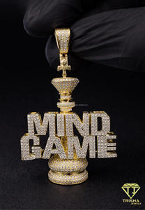 <b>Iced</b> <b>Out</b> Chess King Mind Game Pendant Moissanite Diamond Hip Hop Gold <b>Chain</b> Bling Luxury Necklace Gift - Product Image 2