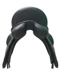 Selle de cheval FAB Premium en cuir noir et rouge avec arceau en bois |   Selle de course et de dressage professionnelle pour l'équitation anglaise - Product Image 3