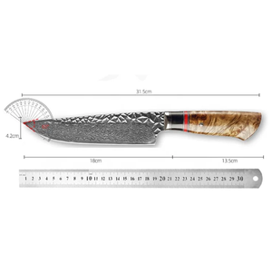 Couteau de chef traditionnel en acier Damas forgé à la main LEGACY BLADES, ambidextre, avec manche ergonomique en bois écologique - Product Image 5