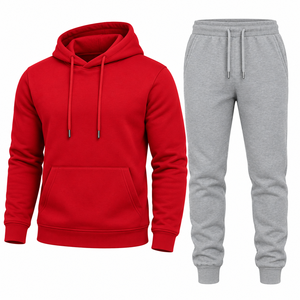 Ensemble sweat à capuche et pantalon de jogging pour homme, ensemble de survêtement uni 2 pièces, vêtements de sport décontractés, ensemble de survêtement assorti, vente en gros - Product Image 4