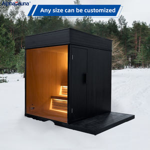 Sauna Esterna a Cubo in Legno per 6 Persone, Sauna da Giardino Quadrata in Legno di Cedro Rosso Canadese - Product Image 6