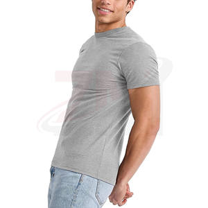 Plain Design 95% Cotton 5% Elastane Crew Neck Short Sleeves <b>Fit</b> Men's Tee <b>Shirt</b> Black <b>Muscle</b> <b>Fit</b> Crew Neck <b>t</b> <b>Shirts</b> For Unisex - Product Image 3