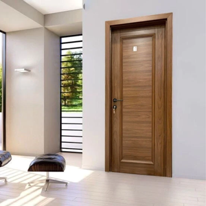 Portes intérieures en bois MDF modernes pour villa et appartement, avec placage en PVC noyer, vente en gros - Product Image 3