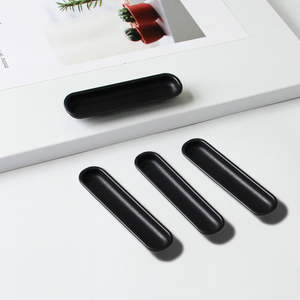 Wholesale Price Modern Oval Recessed Zinc Alloy <b>Handle</b> Matte <b>Black</b> Flush Pull Hardware Products for <b>Kitchen</b> Bathroom <b>Cabinet</b> - Product Image 2
