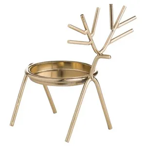 Fresh Selling Metal Iron Nordic Gold Reindeer Metal Candle Holder Decorative <b>Tea</b> Light <b>Stand</b> Customized Size Shape - Product Image 6
