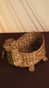 Unique Handmade Rattan Dog Shape <b>Storage</b> <b>Basket</b> <b>Wicker</b> Animal Design Organizer Bin Hamper For Kids Toy Nursery Decor Gift - Product Image 2