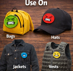 Écussons brodés personnalisés visage coléique avec fixation auto-agrippante, badges de moral multicolores, fournisseur OEM en gros - Product Image 6