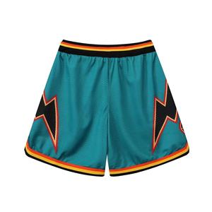 Men's Casual Drawstring Knitted Shorts Front Embroidered Double <b>Layer</b> Printed Mesh Breathable Quick Dry with Logo for Summer - Product Image 2