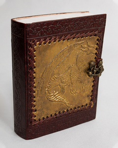 Cuaderno de Cuero Genuino con Diseño de Dragón de Fantasía, Cierre de Latón Antiguo, Cuaderno Grueso en Blanco, Venta al por Mayor - Product Image 6