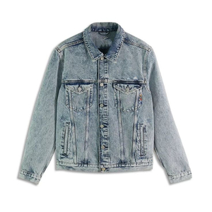 Veste en jean pour homme, fermeture à boutons, coupe ajustée, décontractée, en coton, style classique streetwear, vêtement d'extérieur élégant et tendance - Product Image 2