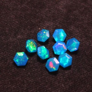 Opale Paraïba naturelle éthiopienne, taille hexagonale, 6 mm, pierre précieuse facettée, multicolore, éclatante, pour la création de bijoux HASNAIN GEMS - Product Image 5