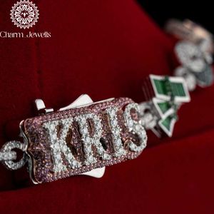 Charm_Jewells Unisex 14K Gold Plated 925 Silver Moissanite <b>Statement</b> <b>Necklace</b> Letter Design Claw Setting IGI Certified Luxury - Product Image 5