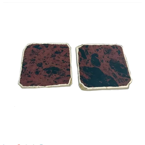Offre Spéciale – Sous-verre carré en obsidienne acajou de haute qualité, en pierre de cristal, pour table, boissons et support à café, pour la maison - Product Image 5