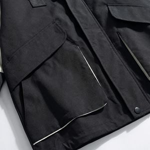 Veste de terrain noire à capuche |   Parka tactique résistant aux intempéries avec empiècements contrastés aux manches |   Fabricant OEM de produits de survie et d'outdoor - Product Image 5