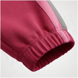 Women's <b>Pink</b> Color Blocking Hooded <b>Tracksuit</b> <b>Set</b> Full Sleeve Casual Joggers With Side Pockets Autumn Wear - Product Image 6