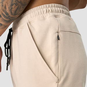 Pantalon de jogging décontracté pour homme, beige, taille élastique, avec bande latérale, tissu tricoté respirant, idéal pour l'automne - Product Image 4