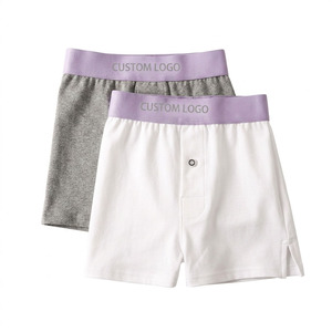 Calzoncillos bóxer de punto 100% algodón para hombre, de tiro medio, lisos, transpirables, con cierre de botón, para dormir - Product Image 1