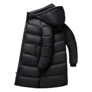 Chaqueta de Plumón Negra Impermeable con Capucha para Hombre, Nueva Colección de Otoño, Cálida, Gruesa, Larga, Rellena de Algodón, Servicio OEM, Diseño de Dibujos Animados, Casual, Resistente al Viento - Product Image 3