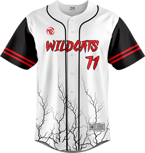 Maillot de baseball blanc pour homme à manches courtes, sublimé, respirant, en polyester, personnalisable avec nom d'équipe et logo avant - Product Image 1