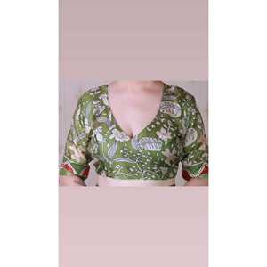 Sari indien élégant pour enfants, en soie Tussar douce bleu aqua, rayé, imprimé traditionnel, tissé Zari, de la marque Elite Weaves - Product Image 6