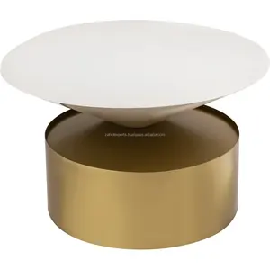Mesa de Centro Extraíble de Hierro Forjado a Mano de Primera Calidad, Muebles para Sala de Estar, Elegante Mesa Auxiliar con Detalles en Dorado, Diseño Costero Moderno, Decor Zahid - Product Image 2