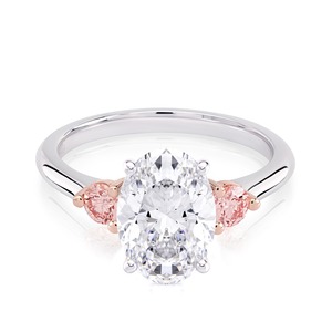 Anillo de Compromiso de Tres Piedras con Diamante Cultivado en Laboratorio de Corte Ovalado de 5.75CT, Oro Blanco de 14K, Joyería Fina de Lujo Personalizada al por Mayor - Product Image 1