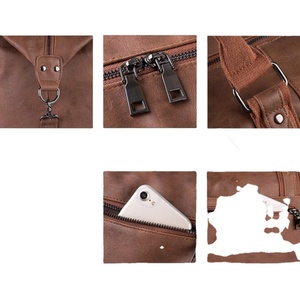 21 Inch Vintage <b>Leather</b> Duffel Travel Gym Sports Overnight <b>Weekend</b> Duffle <b>Bags</b> for <b>Men</b> and Women - Product Image 4