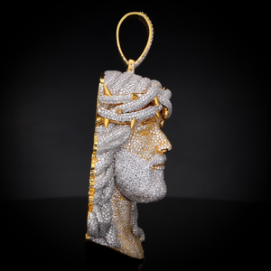 Colgante Iced Out con diseño de Jesús, con diamantes de moissanita, cadena estilo Bust Down, joyería Hip Hop de lujo, colgante de oro y plata - Product Image 4
