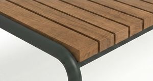 Modern Outdoor Patio <b>Bench</b> Wood Slats Steel Frame Contemporary Design Eco-Friendly Water Resistant BeNK <b>Bench</b> 4 Seating Capacity - Product Image 3