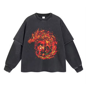 เสื้อยืดพิมพ์ลาย DTG แบบกำหนดเอง ลวดลายกราฟิก ย้อมสีแบบ Acid Wash ซีดจางสไตล์วินเทจ ผ้าฝ้าย 100% คุณภาพพรีเมียม ทรงครอป บ็อกซี่ สำหรับผู้ชาย - Product Image 1