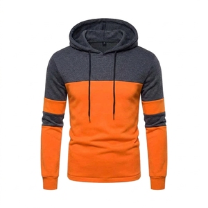 Wholesale Men's Winter 100% Cotton <b>Fleece</b> Hoodie 2 Color Solid Lined Pullover Hooded Sweatshirt Casual Plain Dyed Polyester Cott - Product Image 4