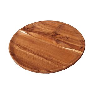 Assiette en bois jetable écologique, assiette ronde en bois massif artisanale avec un design moderne - Product Image 2