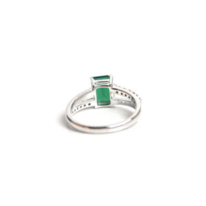 Green Onyx <b>Emerald</b>-Cut Gemstone <b>Ring</b> in Sterling-<b>Silver</b> Vintage Engagement Wedding <b>Ring</b> for Party Luxury Occasions - Product Image 2