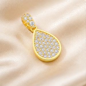 Pendentif goutte d'eau en diamant de laboratoire plaqué or véritable 10K, collier unisexe tendance personnalisé, bijoux minimalistes, idée cadeau - Product Image 6