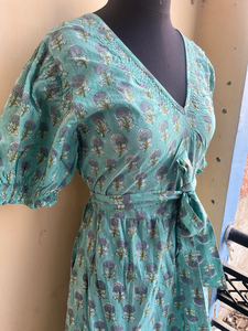 Vestido Maxi de Algodón 100% con Estampado Floral y Bordado a Mano para Otoño, Vestido Largo de Algodón Indio para Mujer a Precio de Fábrica - Product Image 4