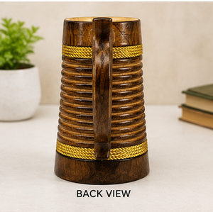 Jarra Vikinga de Madera Desechable Hecha a Mano Pulida con Asa para Hogar, Hotel, Restaurante, Regalo, Fiesta Estilo Americano - Product Image 5