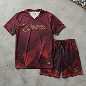 Ensemble maillot et short de volley-ball rouge rubis personnalisé en gros, uniforme d'équipe léger OEM, vêtements de sport par sublimation - Product Image 1