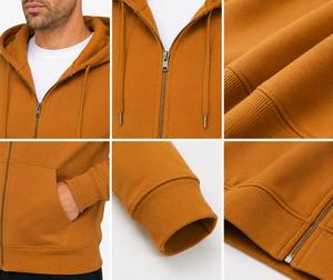 Sweat à capuche zippé pour homme, au design moderne et épuré, et à la construction douce et respirante, idéal pour la superposition, les voyages et un usage quotidien confortable. - Product Image 6