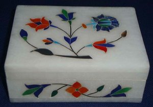 Most Beautiful Handmade Pure White Marble Inlay Design With Fine Finishing And Smooth Polished Rectangular Shape Jewelry <b>Boxes</b> - Product Image 3