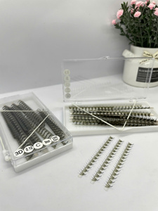 Extensions de cils coréens PBT Ultra Rapides, bouquets préformés 3D 4D 5D, éventail fermé, 0.05 0.07, effet mouillé doux, plateau mixte - Product Image 1