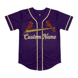 Camiseta de Béisbol Personalizada de Manga Corta con Botones, Impresión Serigrafiada, Ligera, Transpirable, Unisex, 100% Poliéster - Product Image 1