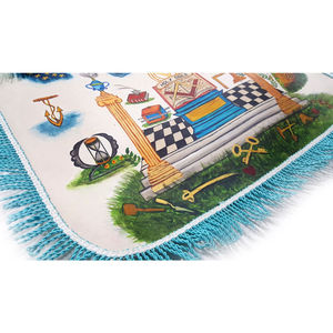 Custom Embroidered 3D <b>Sew</b>-On Master Mason Masonic Apron Red White Gold Trim Classical Style Freemason Regalia Ceremonial Lodge - Product Image 5